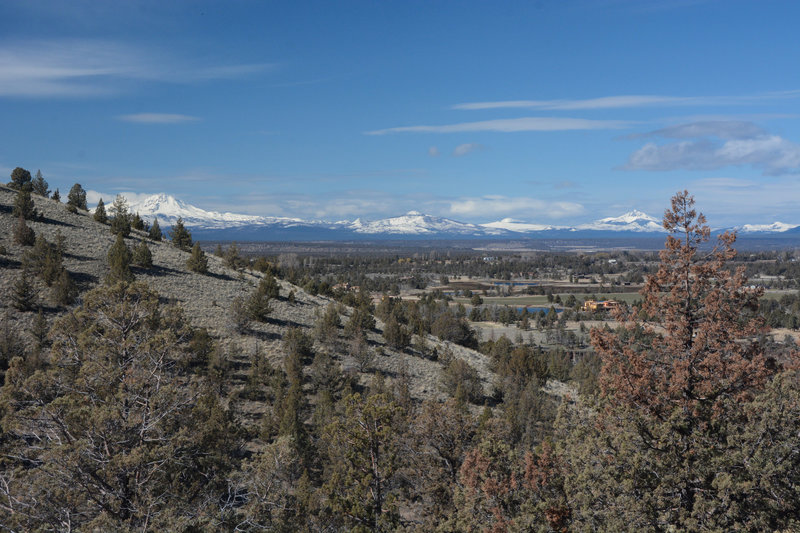 High desert and snowy cascades create a cool contrast.