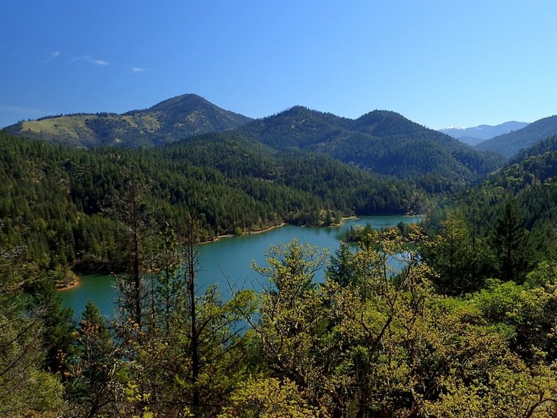 Applegate Lake and Little Grayback Mountain from the Witcome Trail.