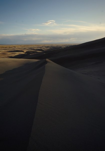 A sharp ridge, about a quarter of the way up to High Dune.