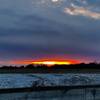 Sunset from the Cedar Island observation deck.