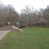 The boardwalk bridge over Buffalo Bayou