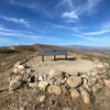 The memorial bench at the end of the Harmon Canyon overlook trail