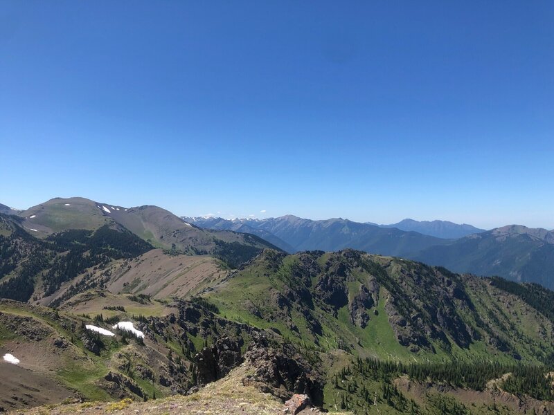 Angeles in far back, Blue Mt and Deer Park to Obstruction Point ridge in front of back.