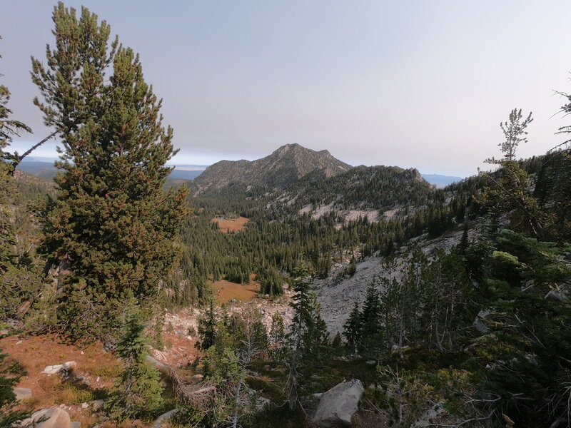 View northeast from Angell Pass towards Van Patten Butte (9-30-2020).