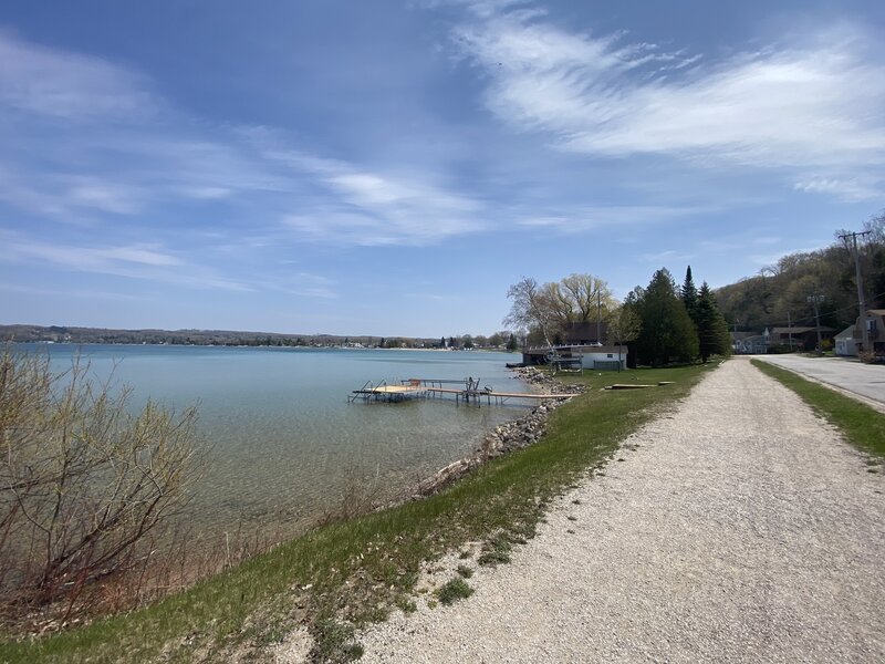 BRST eastbound along Crystal Lake toward Beulah.