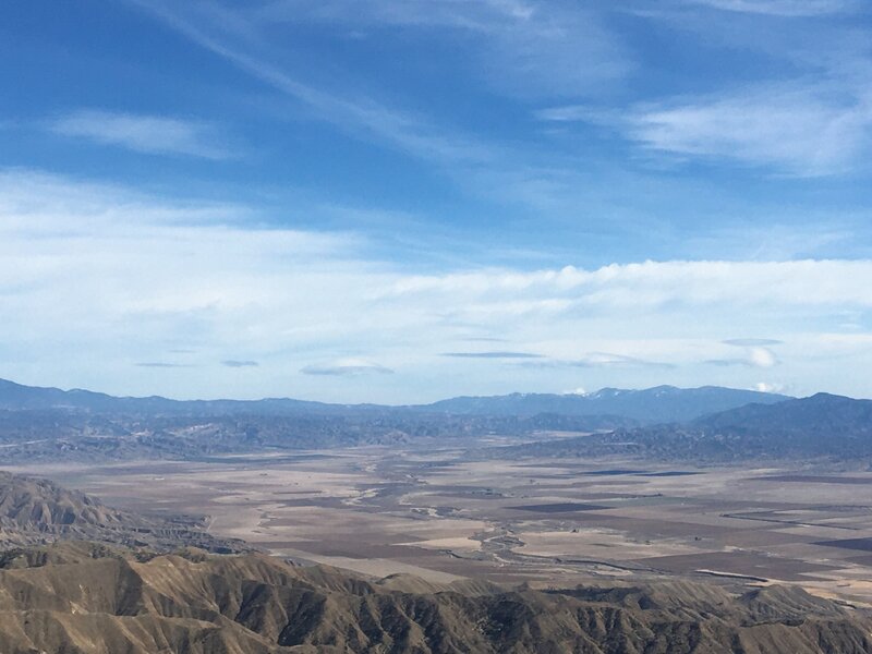 View north over the Cuyama Valley from Caliente Peak.