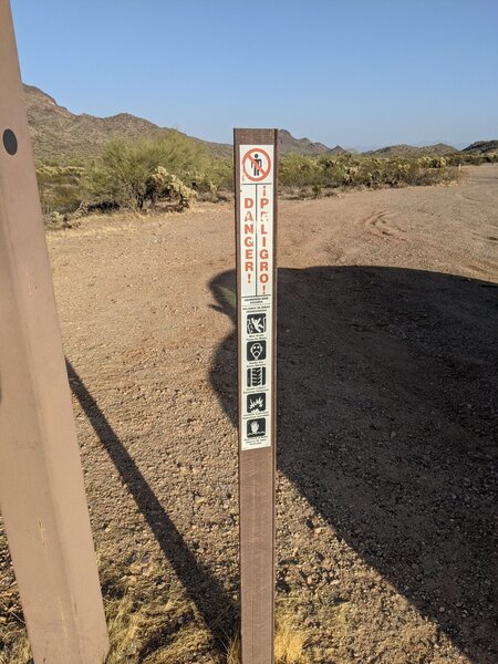 Mine hazard warning sign