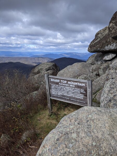 Sharp Top summit -- awesome view!