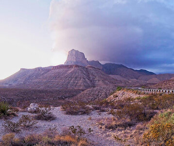 El Capitan with storm clouds Guadeloupe Mountains NP