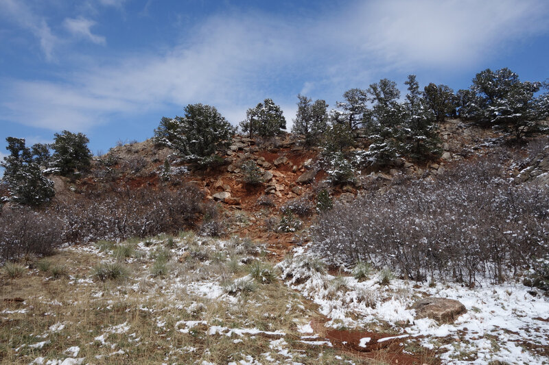 Primary colors at the Garden of the Gods with a hint of April snow.