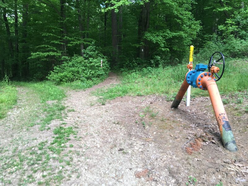 Lots of gas line stations, equipment, valves, and markers along many sections of this route.