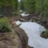 Late May hike with some snowdrifts still on the trail.