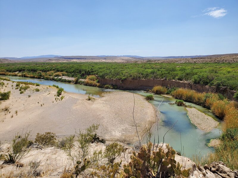 Overlooking the Rio Grande from the top of Boquillas Canyon Trail.