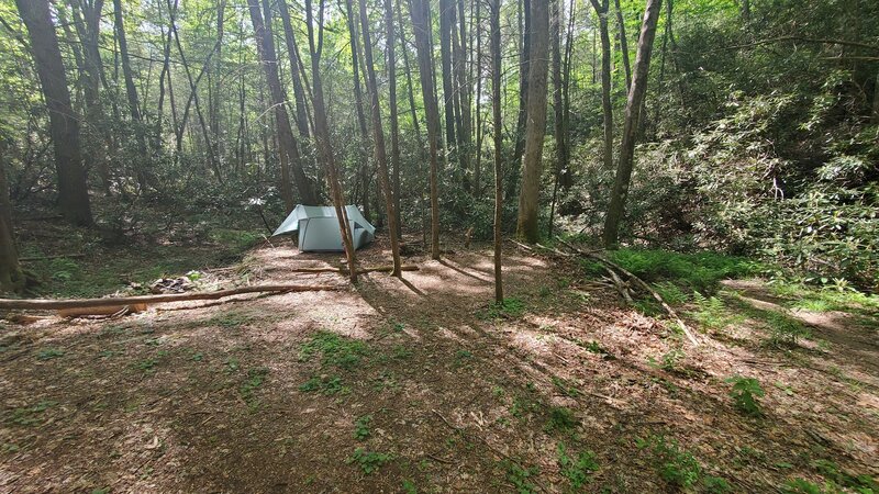 Great camping spot by the creek with fire ring.