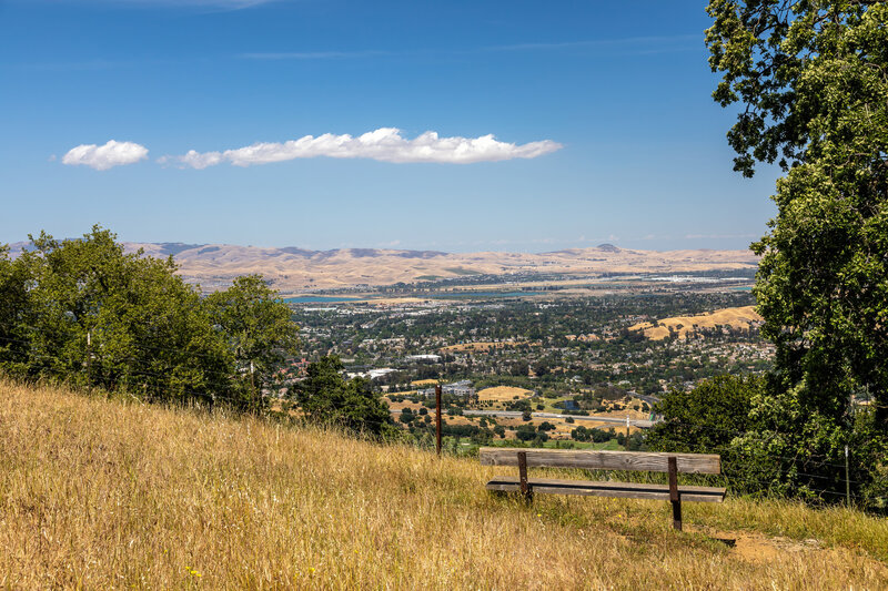 A bench on Ridgeline Trail.