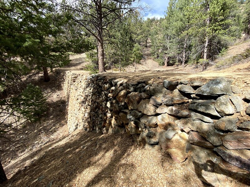 Historic mining-era retaining wall for the Historic Gilpin Tramway