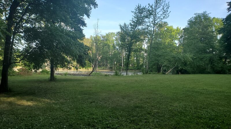 One of the few scenic spots. A clearing of grass next to a pond. Good for picnics!