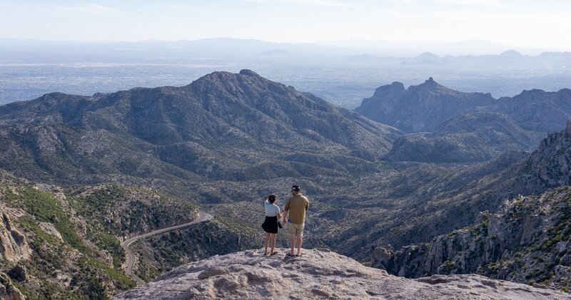 Looking out over the Santa Catalina Mountains from Windy Point.