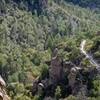 Looking down on a trail from above.