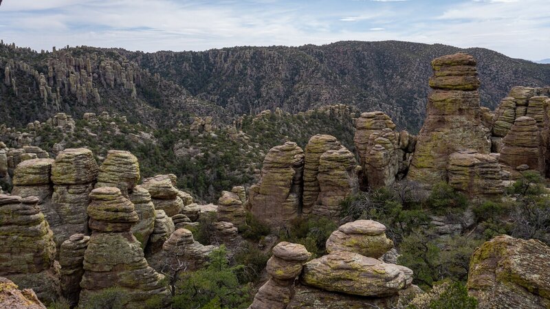 Rock formations along the top of Chiricahua.