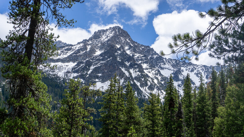 The Enchantments above the trail to Stuart Lake.