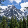 The Enchantments above the trail to Stuart Lake.