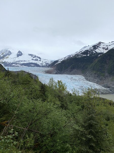 View at the end of the trail of Mendenhall Glacier.