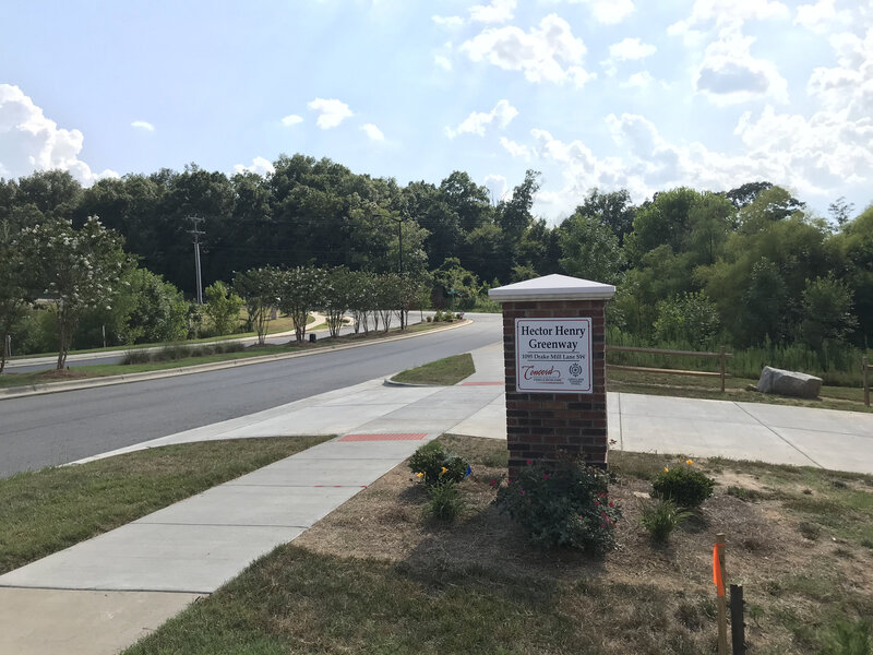 Entrance to trail parking