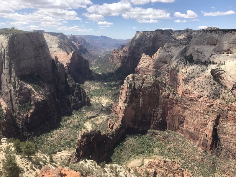 Looking out from Observation Point. Angel's Landing is down there!