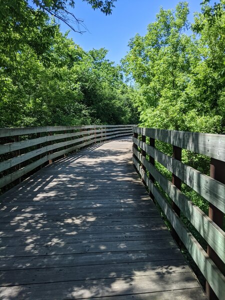 Boardwalk section of Root River - Oak Leaf Trail