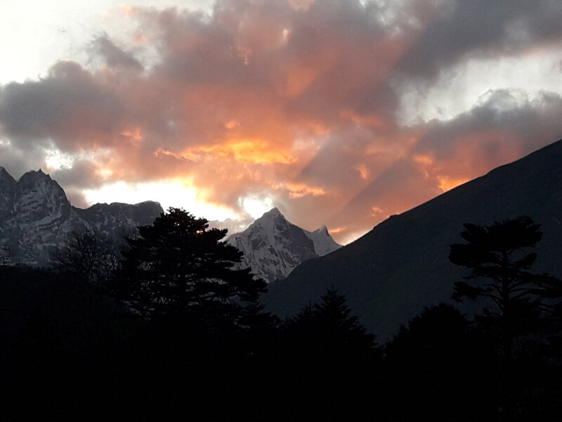 Sun set in Tengboche