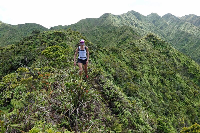 The upper knife-edge section of Aiea Ridge.