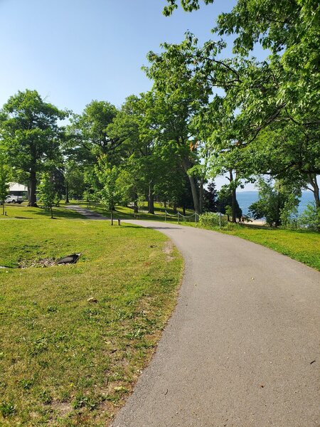 Paved trails at Lake Ontario Park.