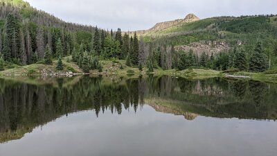 Upper lake - many dead trees (spruce beetle).