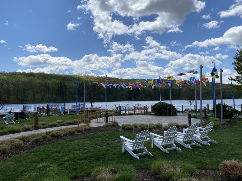 These polywood chairs are everywhere for you to enjoy the beautiful setting of the reservoir - both near the entrance, as well as at the west end of the reservoir loop.