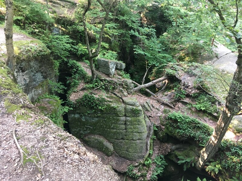 Looking down into one of the overlooks at Nelson's Ledges.