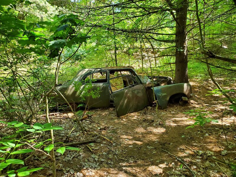 Abandoned car at Landon Bay