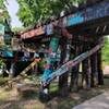 Hundred-year-old train trestle across Cottonwood Creek.