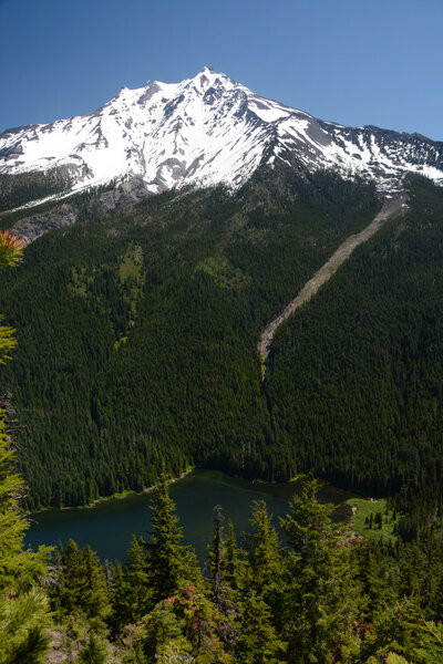 Front porch views of Jefferson over Pamelia Lake from the Grizzly Peak Ridge.