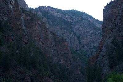 As the trail follows the river, if you look up, you can get an idea how steep the canyon walls are in the area.  This gives you an idea of how steep the walls are in Black Canyon of the Gunnison.