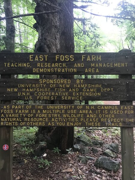 Informational sign for East Foss Farm