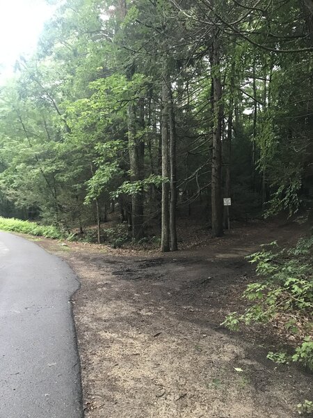 The parking pull outs off of Foss Farm road. Note that a new parking lot has been built at the end of Orchard drive and the East Foss Farm property can now be accessed via the Stevens Woods White Trail