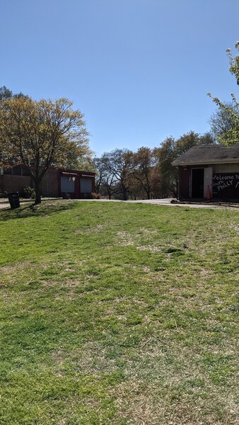 The entrance to The Meadows as seen from the parking lot.