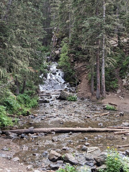 Second water crossing.  If your boots are waterproof you can mainly walk across without getting water over the tops.