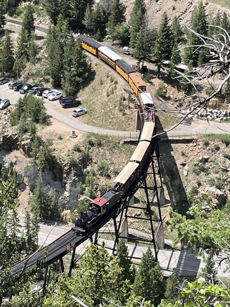 Looking down at Georgetown Loop Trestle