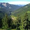 The North Fork Skykomish River drainage, seen looking southwest from high on Bald Eagle Trail.