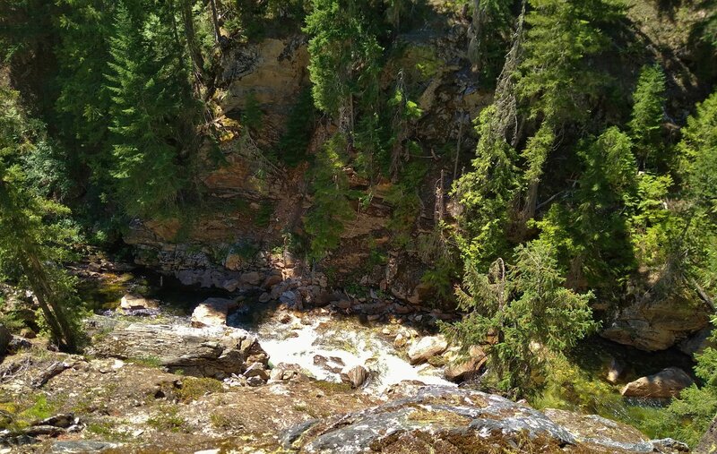 Little Wenatchee River in its gorge, seen from the north side of the river.