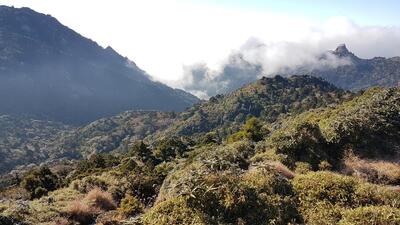 Clouds forming around Mount Nageshi