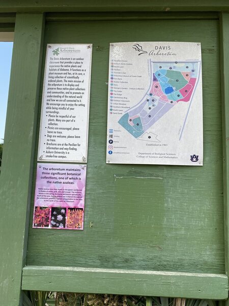 Map of the Donald E. Davis Arboretum.