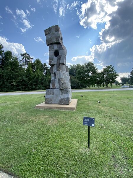 Outdoor sculpture along the Jule Collins Smith Museum Path.